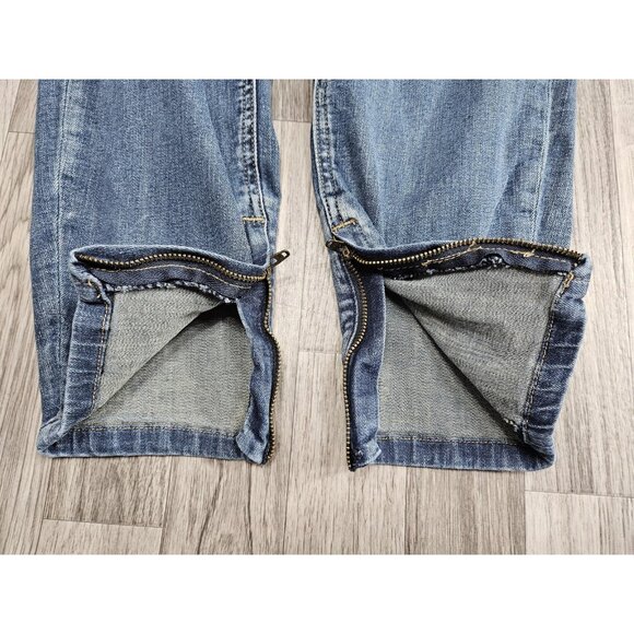 Pistola Jeans Womens 33 Medium Wash Distressed Ankle Zip Hem Stretch Pants - Picture 4 of 13